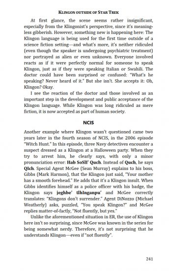 Klingon outside of Star Trek